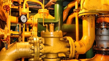 Pipes from an engine room