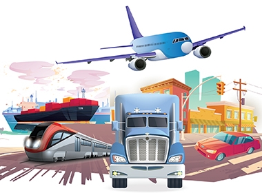 Multiple transportation options graphic